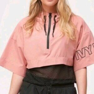 Ivy Park Hooded Cropped Lightweight Jacket Dusty Pink sz L